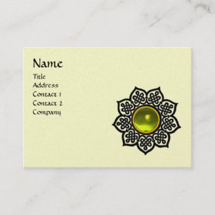 CELTIC FLOWER GULT GEM MONOGRAM Cream Luxury Visitkort