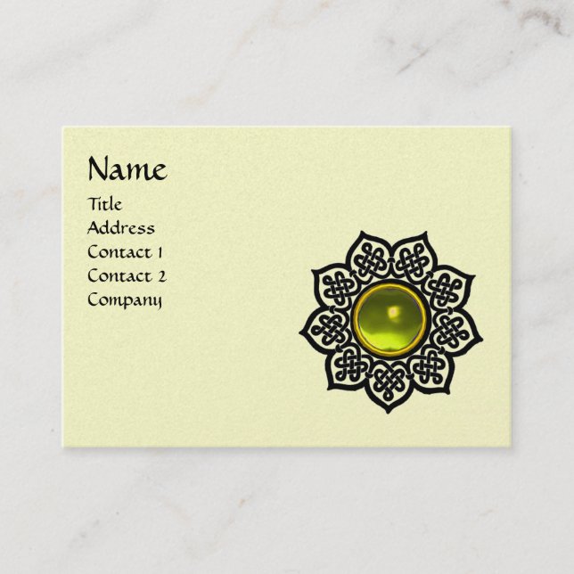 CELTIC FLOWER GULT GEM MONOGRAM Cream Luxury Visitkort (Framsida)