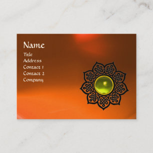 CELTIC FLOWER MONOGRAM AGATE orange gult topaz Visitkort