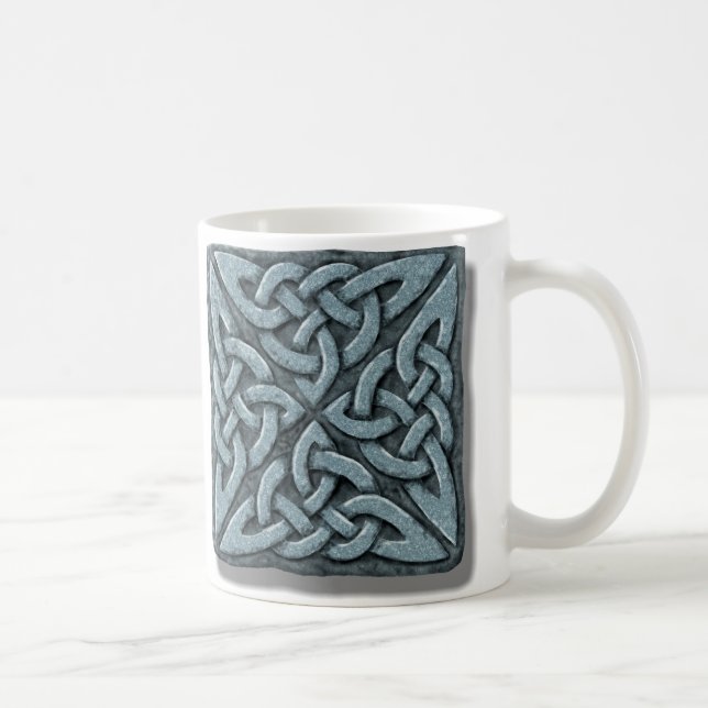 Celtic fnurra 4 kvadrerar stenen kaffemugg (Höger)
