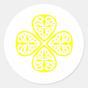 celtic fnurra för gul shamrock runt klistermärke