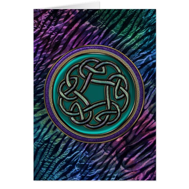 Celtic fnurra för Jadegröntmetall Hälsningskort (Framsidan)