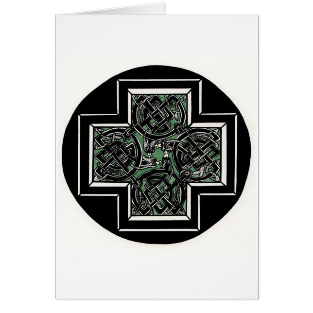 Celtic fnurra med drakar hälsningskort (Framsidan)