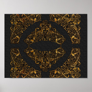 Celtic fnurraaffisch för guld- hundar poster