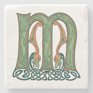 Celtic fnurrabrev M, irländsk design Stenunderlägg