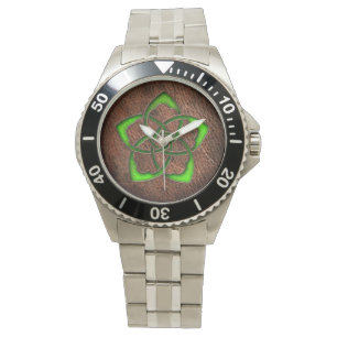 Celtic fnurragröntblomma på digital konst för armbandsur