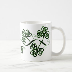 Celtic fnurraklövermugg i svart och grönt kaffemugg