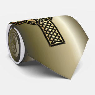Celtic fnurrakor i guld och svart slips