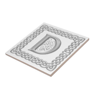 Celtic fnurraMonogramsilver verkställer brev D Kakelplatta