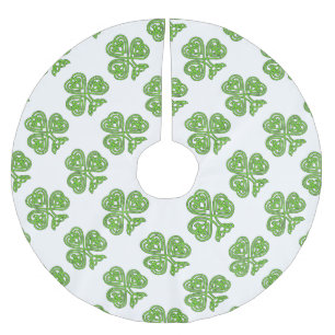 Celtic fnurraShamrock på vit Julgransmatta Borstad Polyester