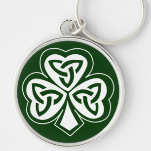Celtic fnurraShamrock Rund Silverfärgad Nyckelring