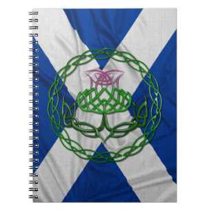 Celtic fnurraThistle och flagga Anteckningsbok Med Spiral
