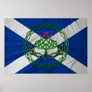 Celtic fnurraThistle och flagga Poster
