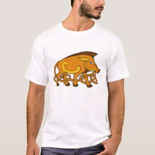 Celtic fnurravildsvin för medeltida konst t shirt