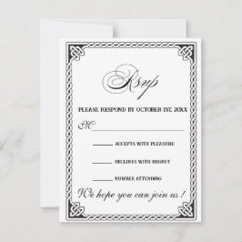 Celtic Frame Wedding RSVP Card OSA Kort