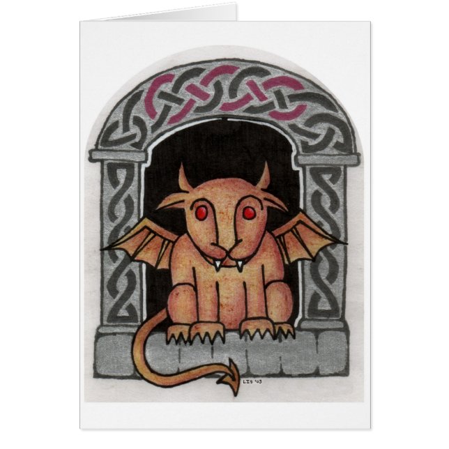 Celtic Gargoylekort Hälsningskort (Framsidan)