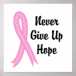 Celtic ger aldrig upp hoppbröstcancer poster
