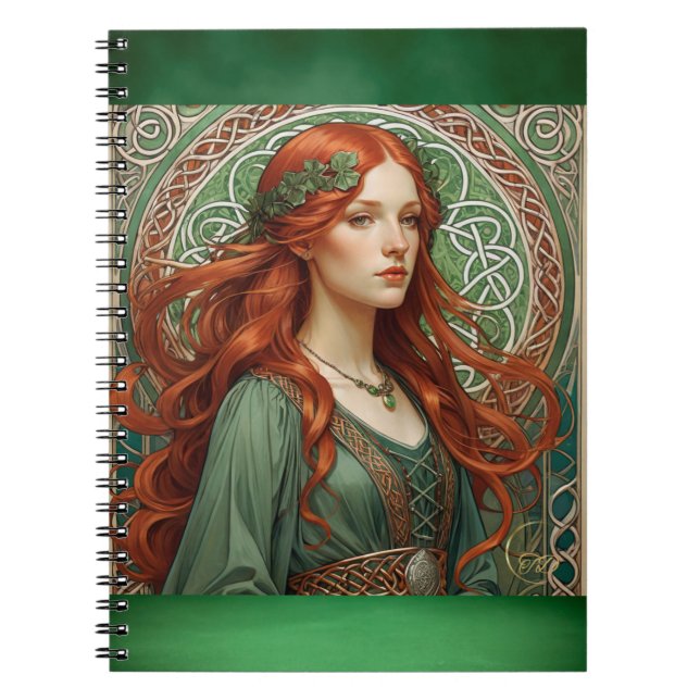Celtic Girl 3 Spiral Notebook Anteckningsbok (Framsidan)