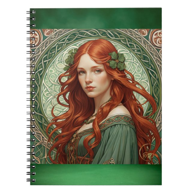 Celtic Girl 4 Spiral Notebook Anteckningsbok (Framsidan)
