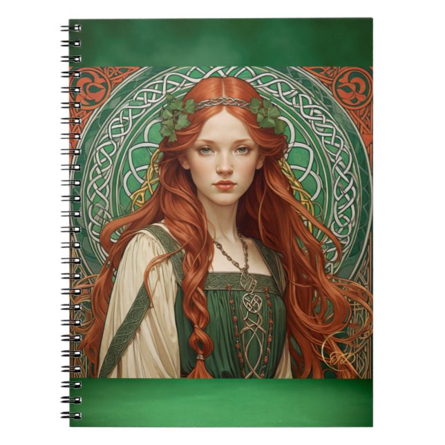 Celtic Girl Spiral - bärbar dator Anteckningsbok (Framsidan)