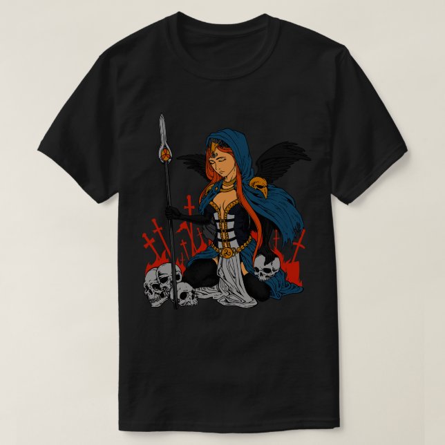 Celtic Goddess Morrigan T Shirt (Design framsida)