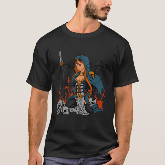 Celtic Goddess  Morrigan T Shirt (Framsida)