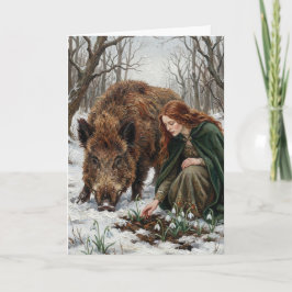 Celtic Goddess & Wild Boar Kort