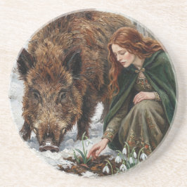 Celtic Goddess & Wild Boar Underlägg