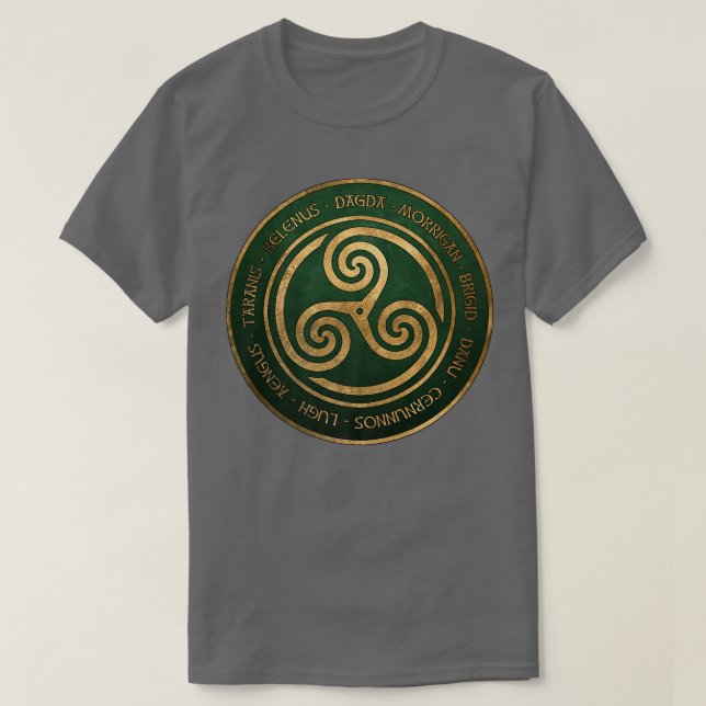 Celtic Gods och Goddesses Ancient Triskelion Symbo T Shirt (Design framsida)