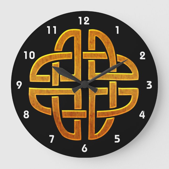 Celtic Golden D5 Irish Celtic Design Stor Klocka (Framsida)