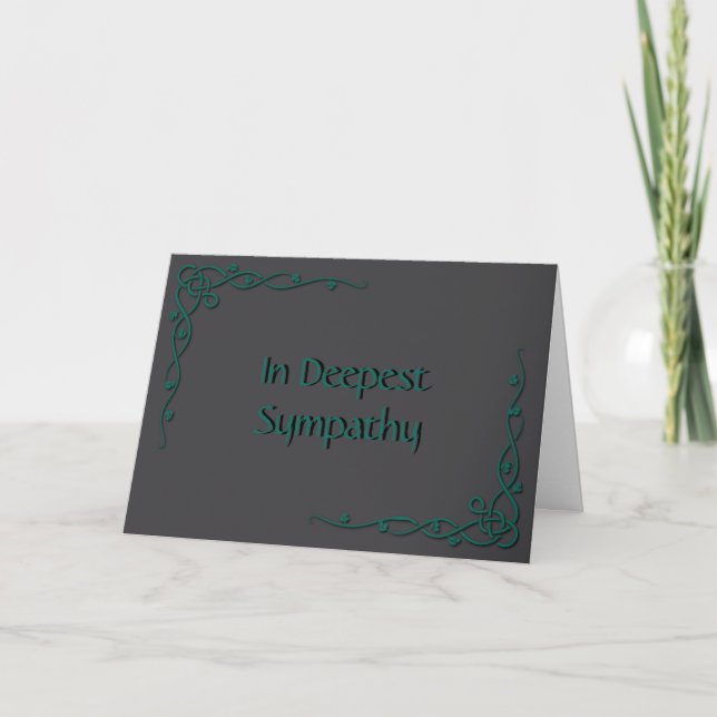Celtic Gräns Deepest Sympathy Card: Grönt & Black Kort (Framsida)