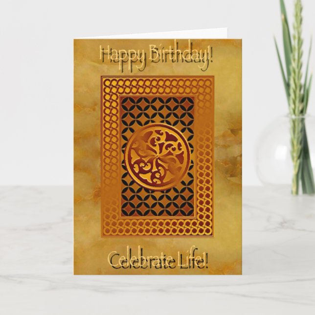Celtic Grattis på födelsedagen Greeting Card Kort (Framsida)