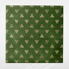 Celtic Grönt Guld Triple Spiral Kakelplatta