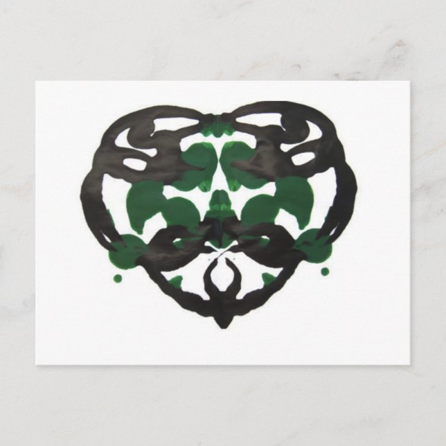 Celtic Grönt Inkblot Vykort (Framsida)
