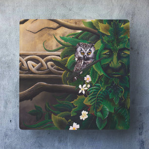 Celtic Grönt Man Fyrkantig Klocka