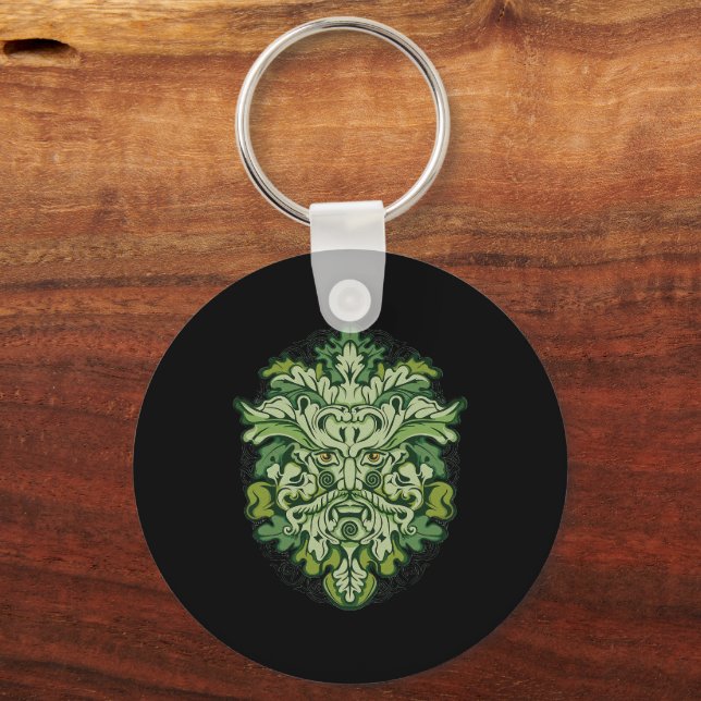 Celtic Grönt Pagan Irish Scottish Mythology Gud Nyckelring (Framsida)