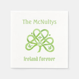 Celtic Grönt Watercolor Shamrock Pappersservett