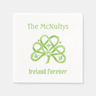 Celtic Grönt Watercolor Shamrock Pappersservett