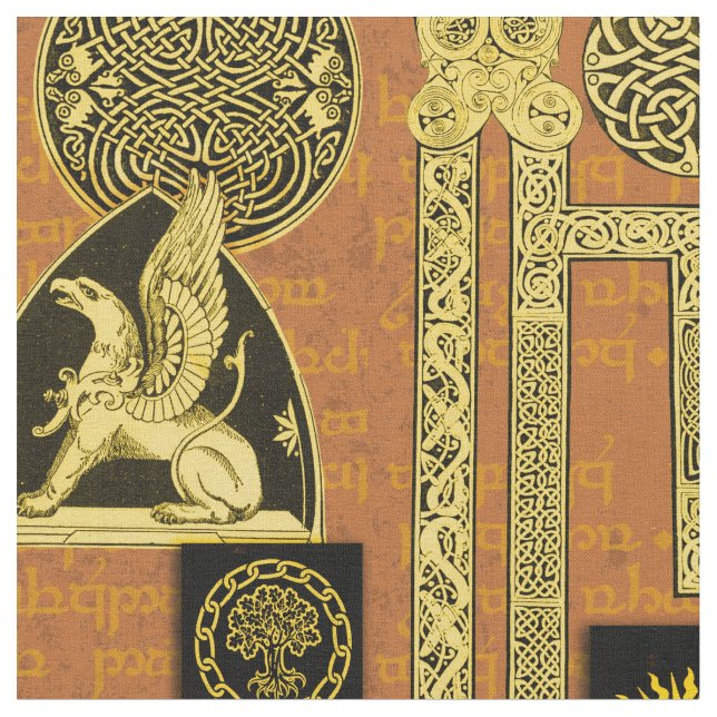 Celtic Gryphon och Kells Tyg (Närbild)