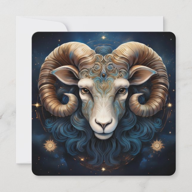 Celtic Guardian Ram Warrior Spirit Aries Art Kort (Framsida)