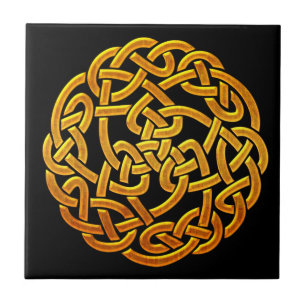 Celtic guld- irländsk Celtic design D1 Kakelplatta