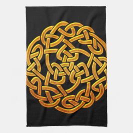 Celtic guld- irländsk Celtic design D1 Kökshandduk