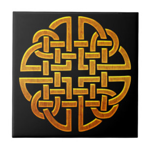 Celtic guld- irländsk Celtic design D7 Kakelplatta