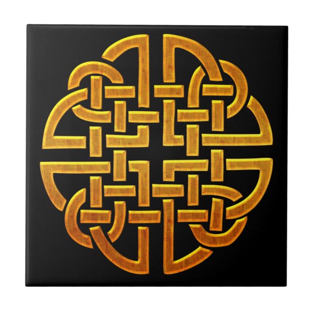 Celtic guld- irländsk Celtic design D7 Kakelplatta (Framsidan)