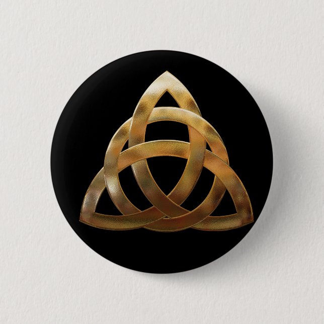 Celtic Guld Trinity Knot Knapp (Framsida)