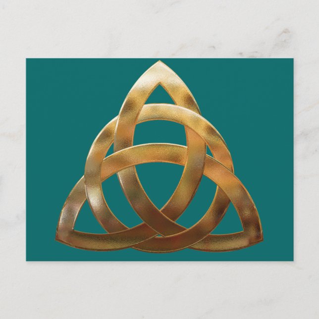 Celtic Guld Trinity Knot Vykort (Framsida)