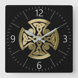 Celtic gyllene knot fyrkantig klocka