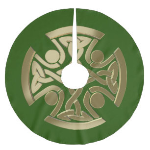 Celtic gyllene knot julgransmatta borstad polyester