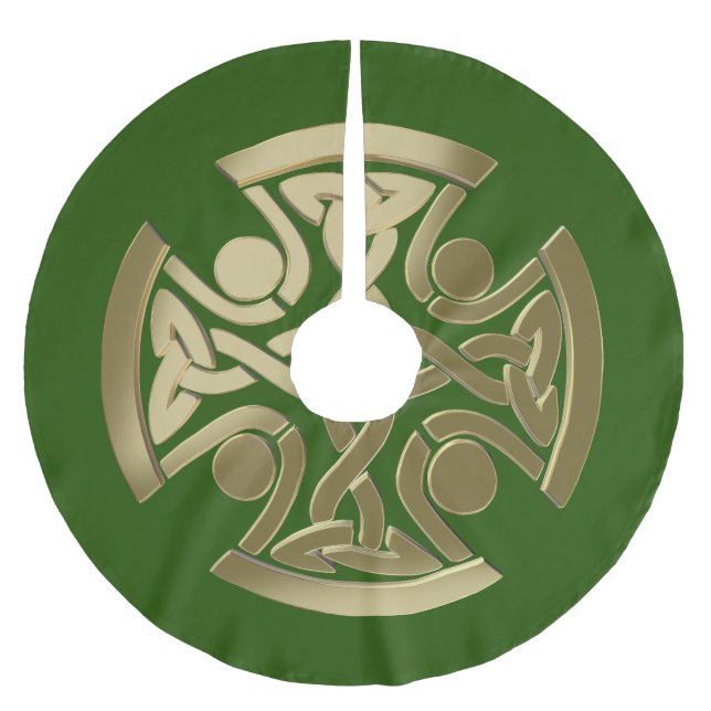 Celtic gyllene knot julgransmatta borstad polyester (Framsidan)