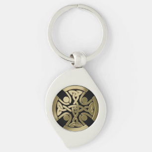 Celtic gyllene knot swirl silverfärgad nyckelring